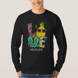 Beach Flip Flops Pineapple Summer Vacation Love Sl T-Shirt