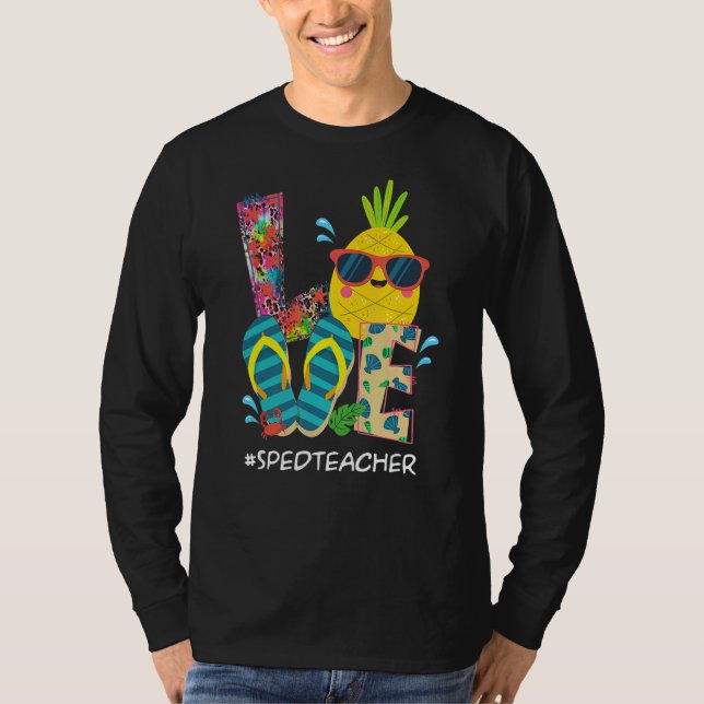 Beach Flip Flops Pineapple Summer Vacation Love Sp T-Shirt (Front)