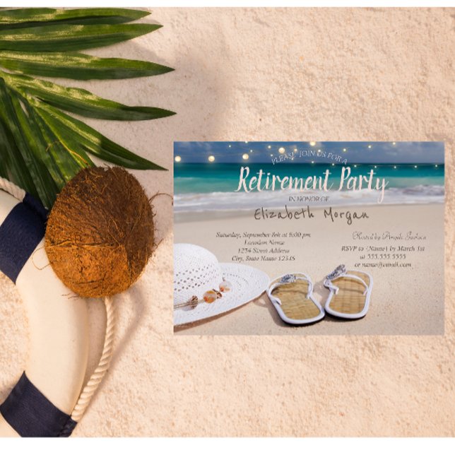 Beach,Flip flops Retirement Party Invitation (Creator Uploaded)