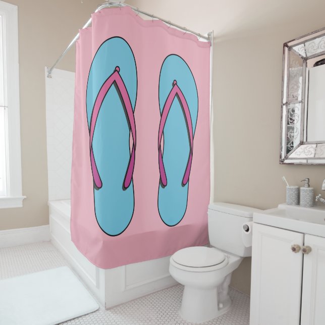 Beach Flip Flops Shower Curtain (In Situ)