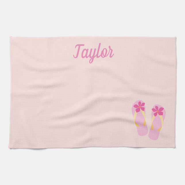 Beach flip flops tea towel (Horizontal)