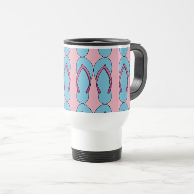 Beach Flip Flops Travel Mug (Front Right)