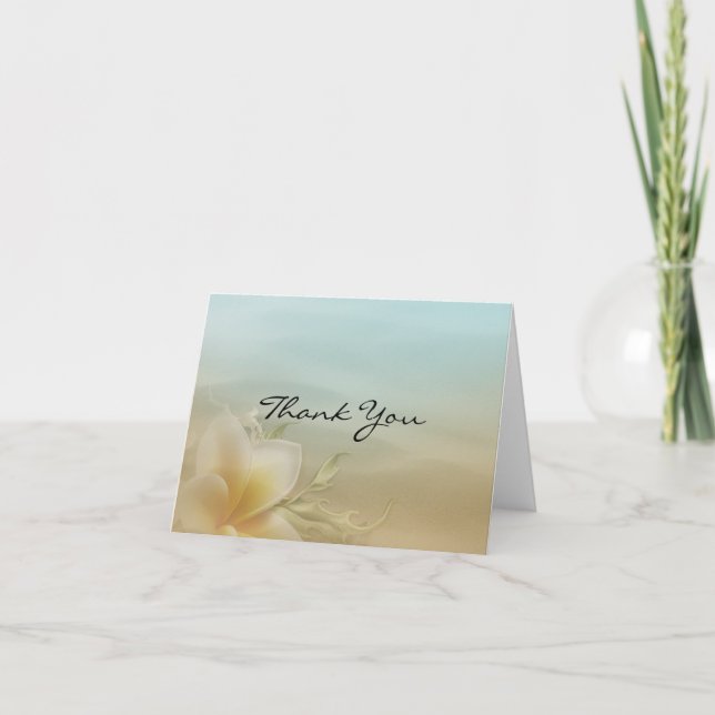 Beach Floral Thank You Card (Front)