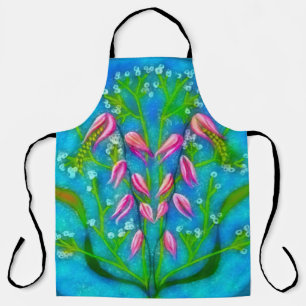 Beach Flowers Acrylic Painting Apron