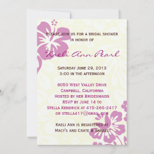 Beach Flowers Bridal Shower - Lilac Invitation