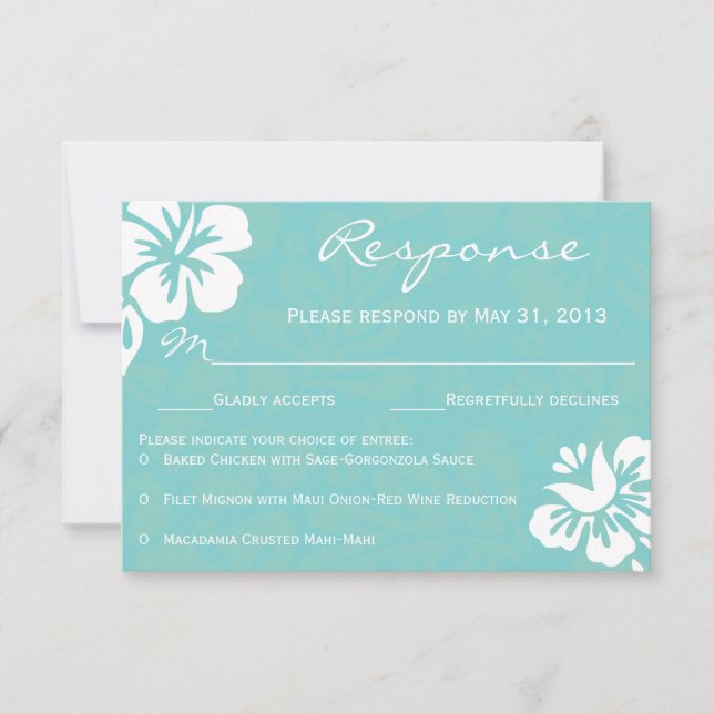 Beach Flowers RSVP Card (Front)