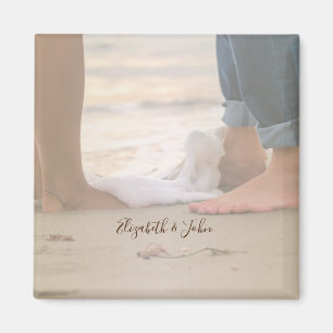 Beach,Foots,Waves -Personalised Magnet