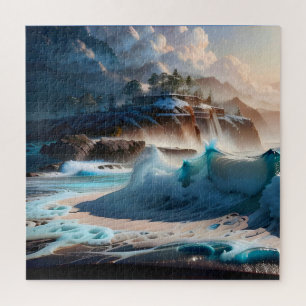Beach Front Ocean Waves Landscape 1 Jigsaw Puzzle