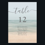 Beach Front Vintage Hawaiian Wedding Table Table Number<br><div class="desc">Write your wedding guest list reservation in this vintage wedding table number card featuring a beach front background for a summer tropical wedding theme.</div>