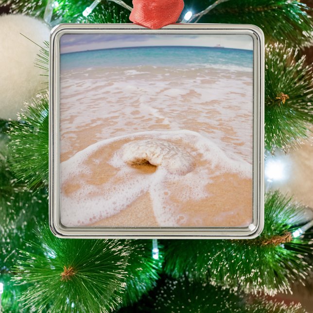 Beach Front With Seashell Cayman Islands Metal Tree Decoration (Creator Uploaded)