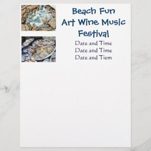 Beach Fun Art Wine Music Festival Flyers paper
