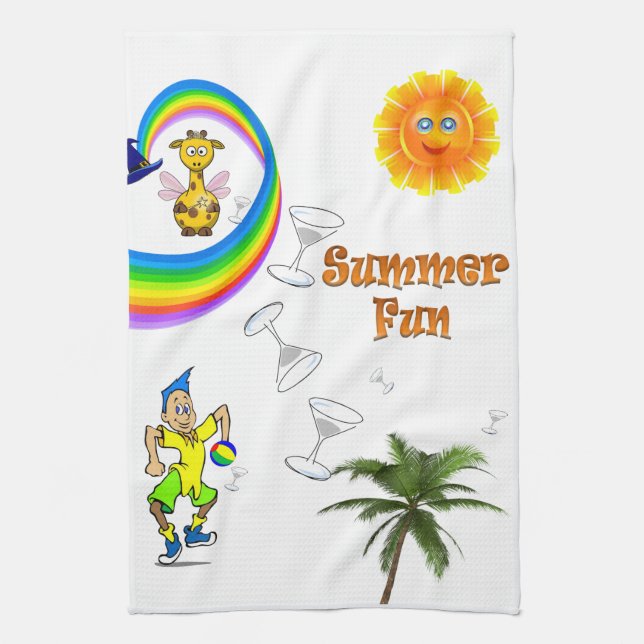 Beach Fun Kitchen Hand Towel (Vertical)