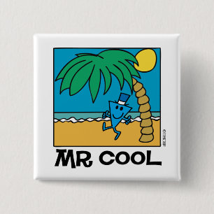 Beach Fun With Mr. Cool 15 Cm Square Badge