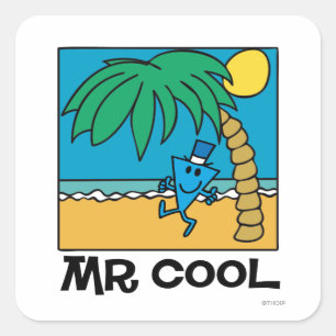 Beach Fun With Mr. Cool Square Sticker