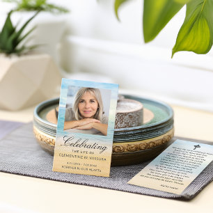 Beach Funeral Memorial Prayer Photo Card