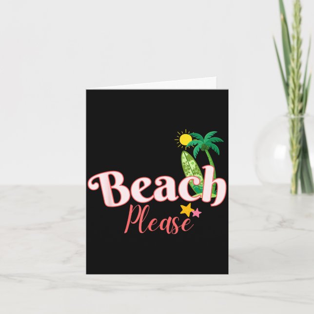 Beach funny summer vacation graphic cute seaside card (Front)