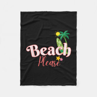 Beach funny summer vacation graphic cute seaside fleece blanket