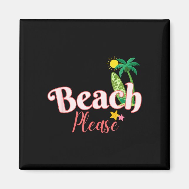Beach funny summer vacation graphic cute seaside magnet (Front)