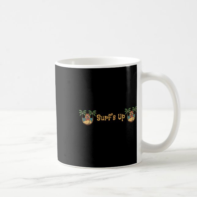 Beach Funny Sun Surfing Skeleton Jacksonville Beac Coffee Mug (Right)