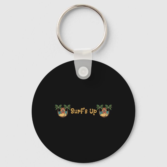 Beach Funny Sun Surfing Skeleton Jacksonville Beac Key Ring (Front)