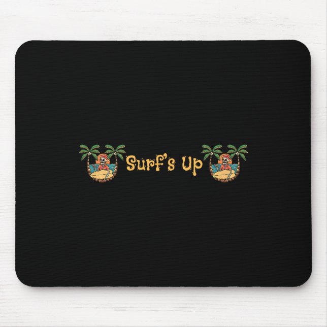 Beach Funny Sun Surfing Skeleton Jacksonville Beac Mouse Pad (Front)