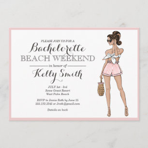 Beach Girl Bachelorette Party Invitation