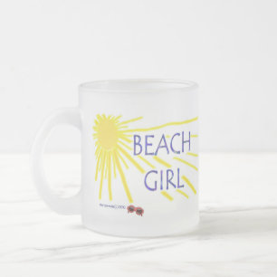 Beach Girl Frosted Glass Coffee Mug