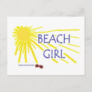 Beach Girl Sun   Blue Beach Song™ Postcard
