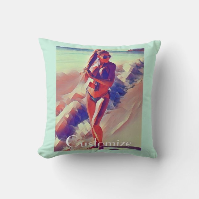 Beach Girl Thunder_Cove  Cushion (Front)