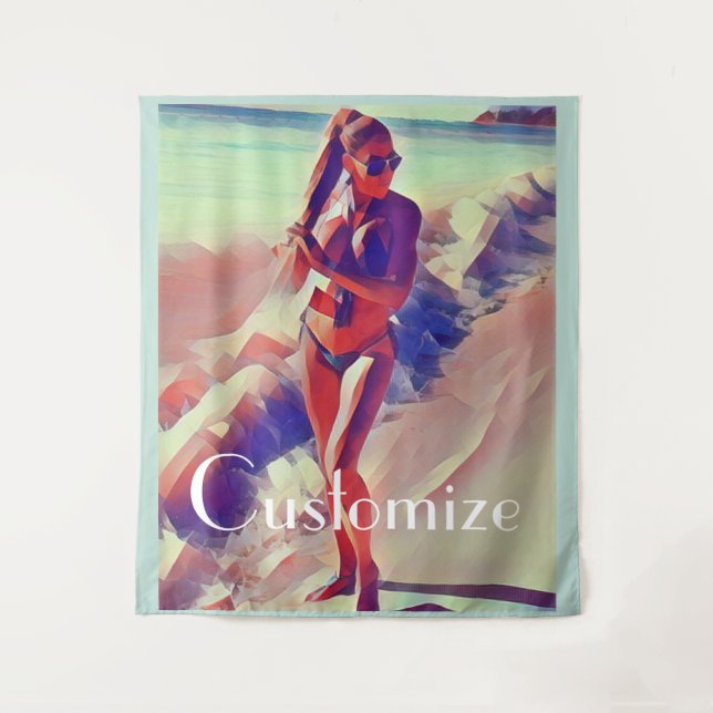 Beach Girl Thunder_Cove Tapestry (Front)