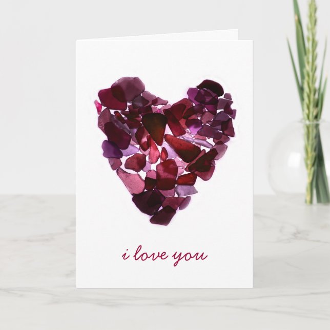 Beach Glass Heart Card (Front)