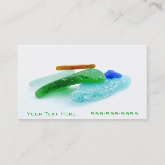 Beach Glass, Lake Michigan Tumbled Colourful Shard Business Card (Front)