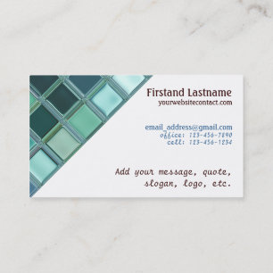 Beach Glass Mosaic Tile Art Business Card