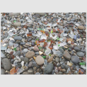Beach Glass Stones Background Decoupage Tissue Paper