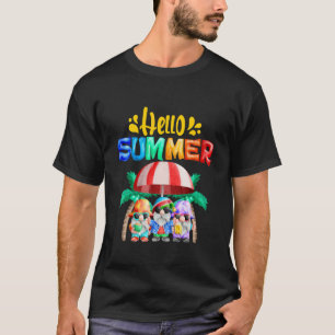 Beach Gnome Hello Summer Vacation Summer Vibes T-Shirt