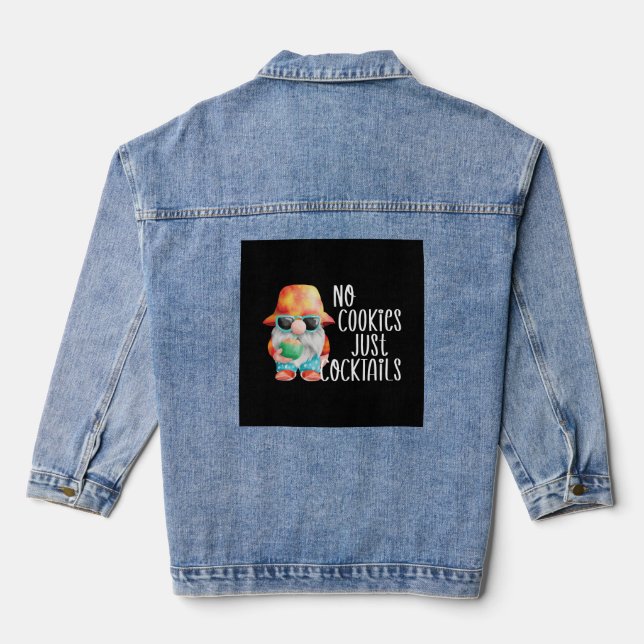 Beach Gnome No Cookies Tropical Denim Jacket (Back)