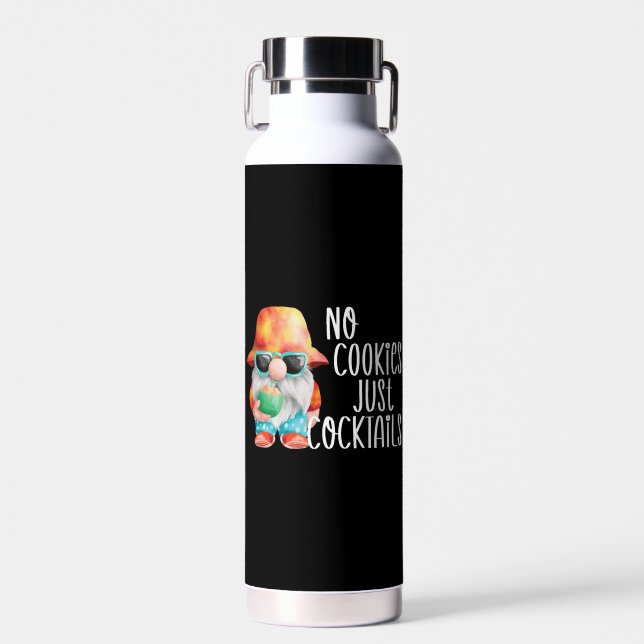 Beach Gnome No Cookies Tropical Water Bottle (Front)