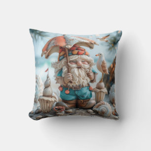 Beach gnome with an umbrella cushion