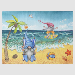Beach Gnomes Decoupage Tissue Paper