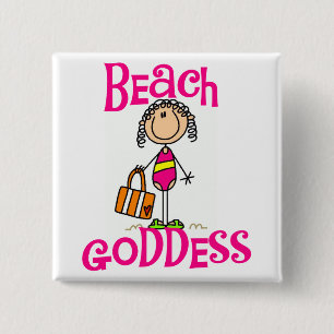Beach Goddess Tshirts and Gifts 15 Cm Square Badge