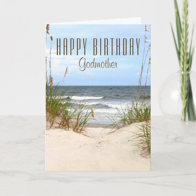 Beach Godmother Birthday Card (Front)