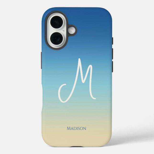 Beach Gradient Monogram  Case-Mate iPhone Case (Back)