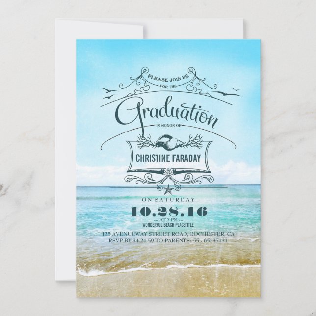 Beach Graduation Invitation (Front)