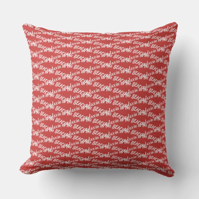 BEACH Graphics Red Outdoor Cushion (Front)