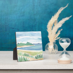 Beach Grass Bay Watercolor Ocean Coastal Sea Plaque