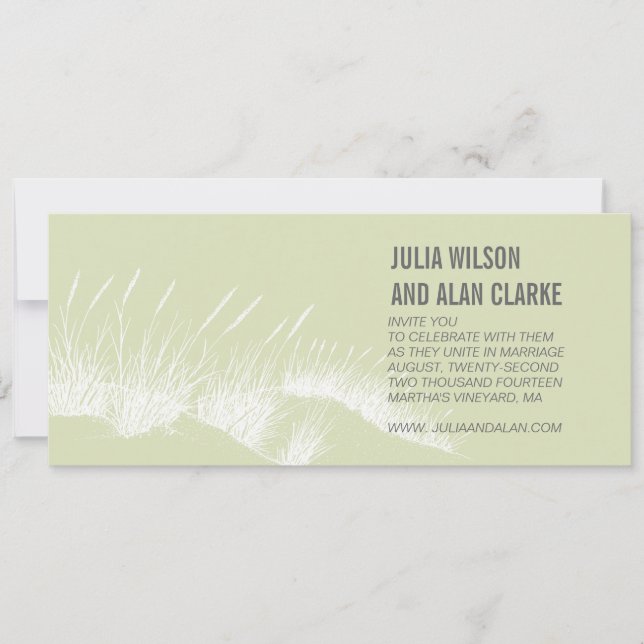 Beach Grass Wedding Invitations Martha's Vineyard (Front)