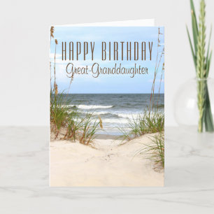 Beach Great-Granddaughter Birthday Card