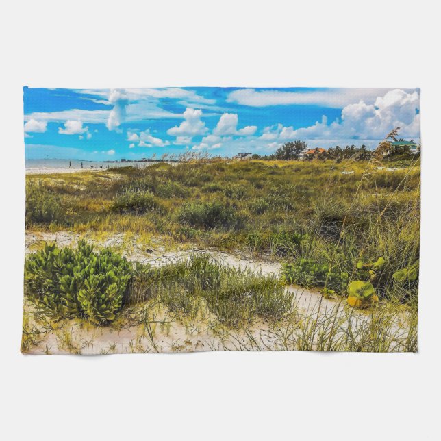 Beach Greens Tea Towel (Horizontal)