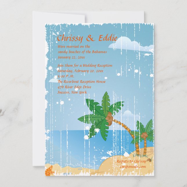 Beach Grunge Invitation (Front)