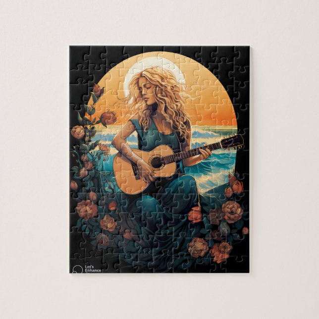 beach guitar jigsaw puzzle (Vertical)